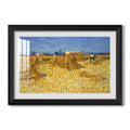Wheat Field With Sheaves 1888 Vincent Van Gogh Custom Framed Print