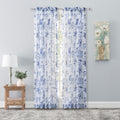 Whimsical Semi Sheer Floral Rod Pocket Curtain Panel 54 W X 63 L