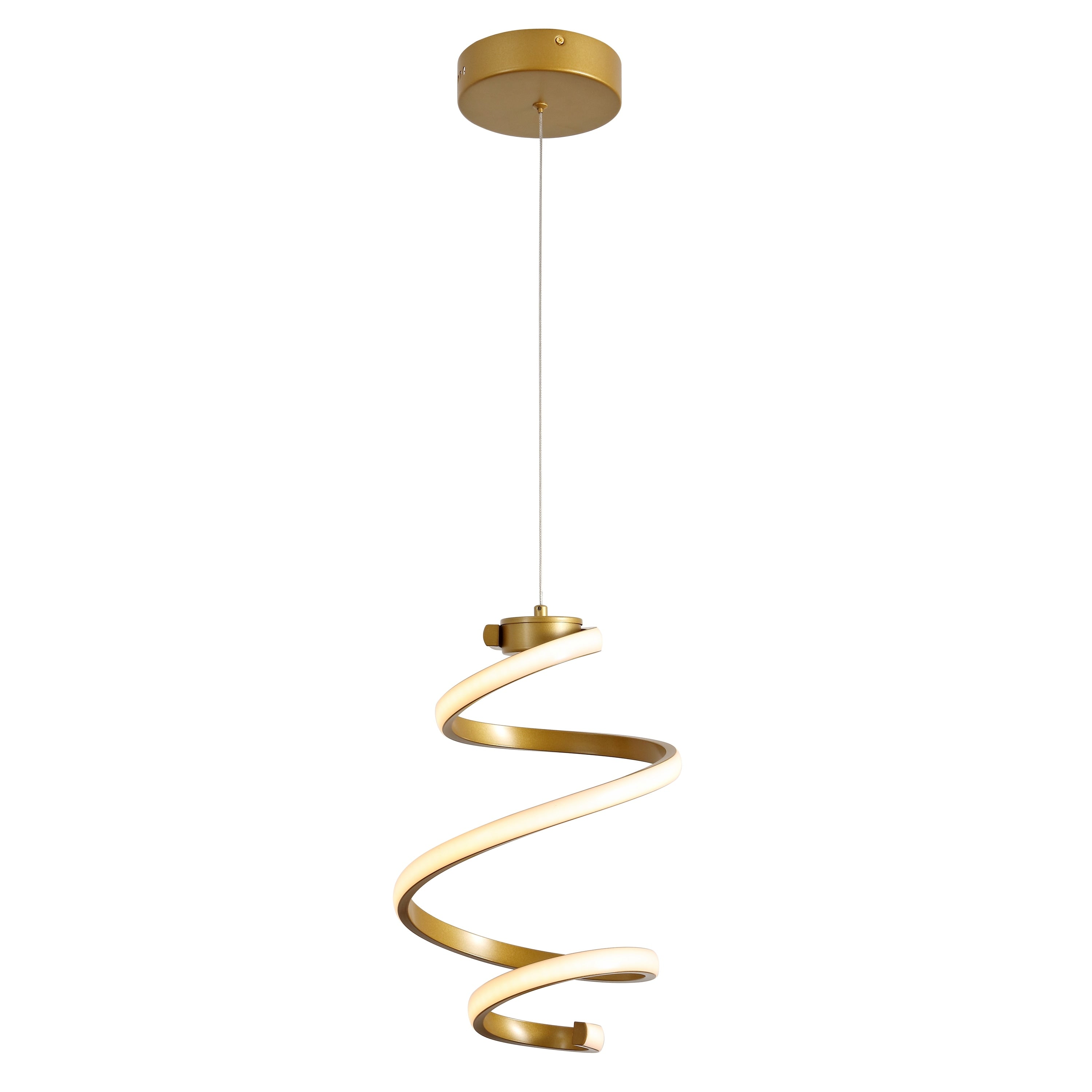 Whirl 11 1 Light Modern Minimalist Metal Helix Swirl Abstract Integrated Led Pendant