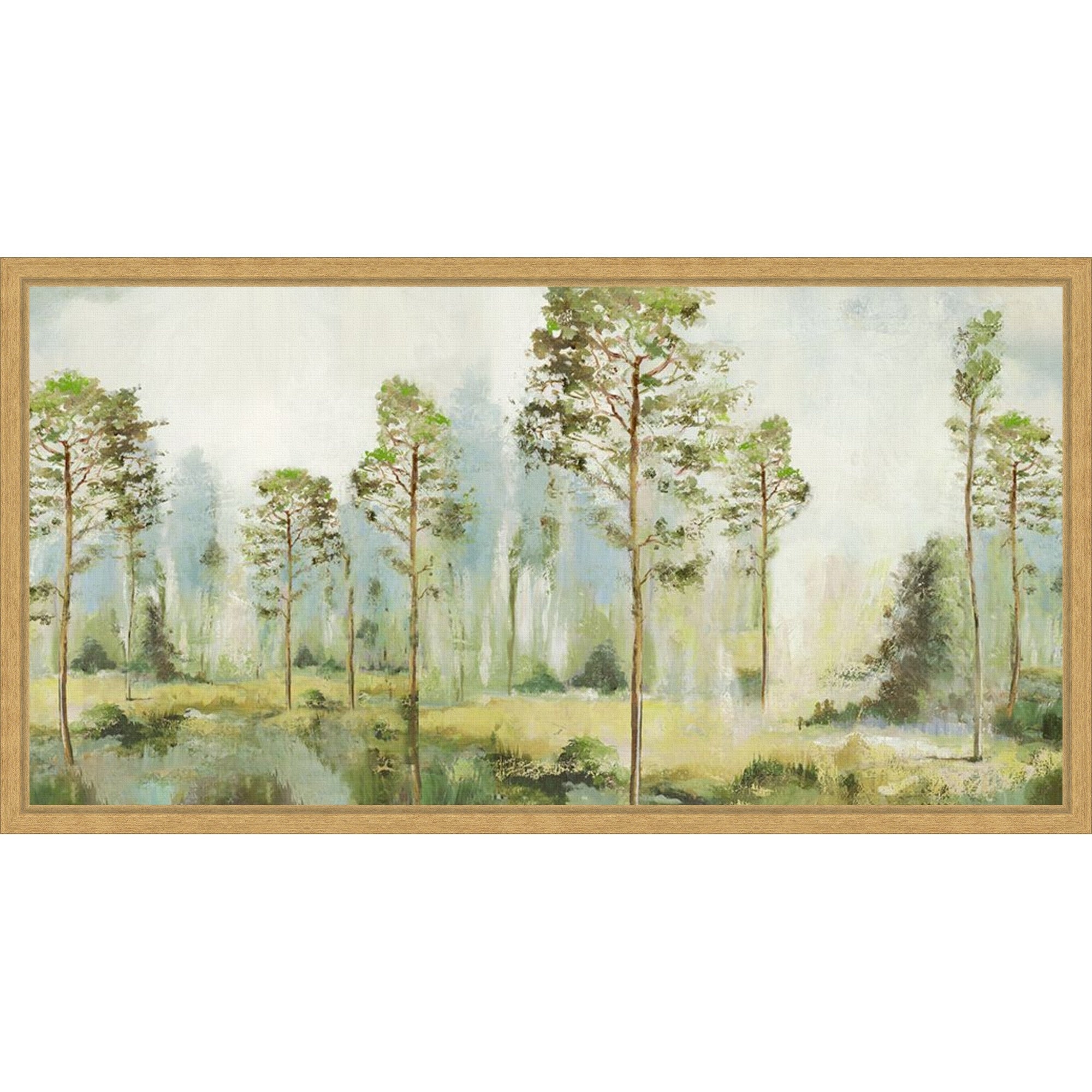 Whispering Pines Morning Light By Pi Studio Framed Canvas Wall Art Print