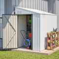 White 4 X 7 Lean To Storage Shed Heavy Duty Metal Outdoor Garden Bike Shed With Lockable Door