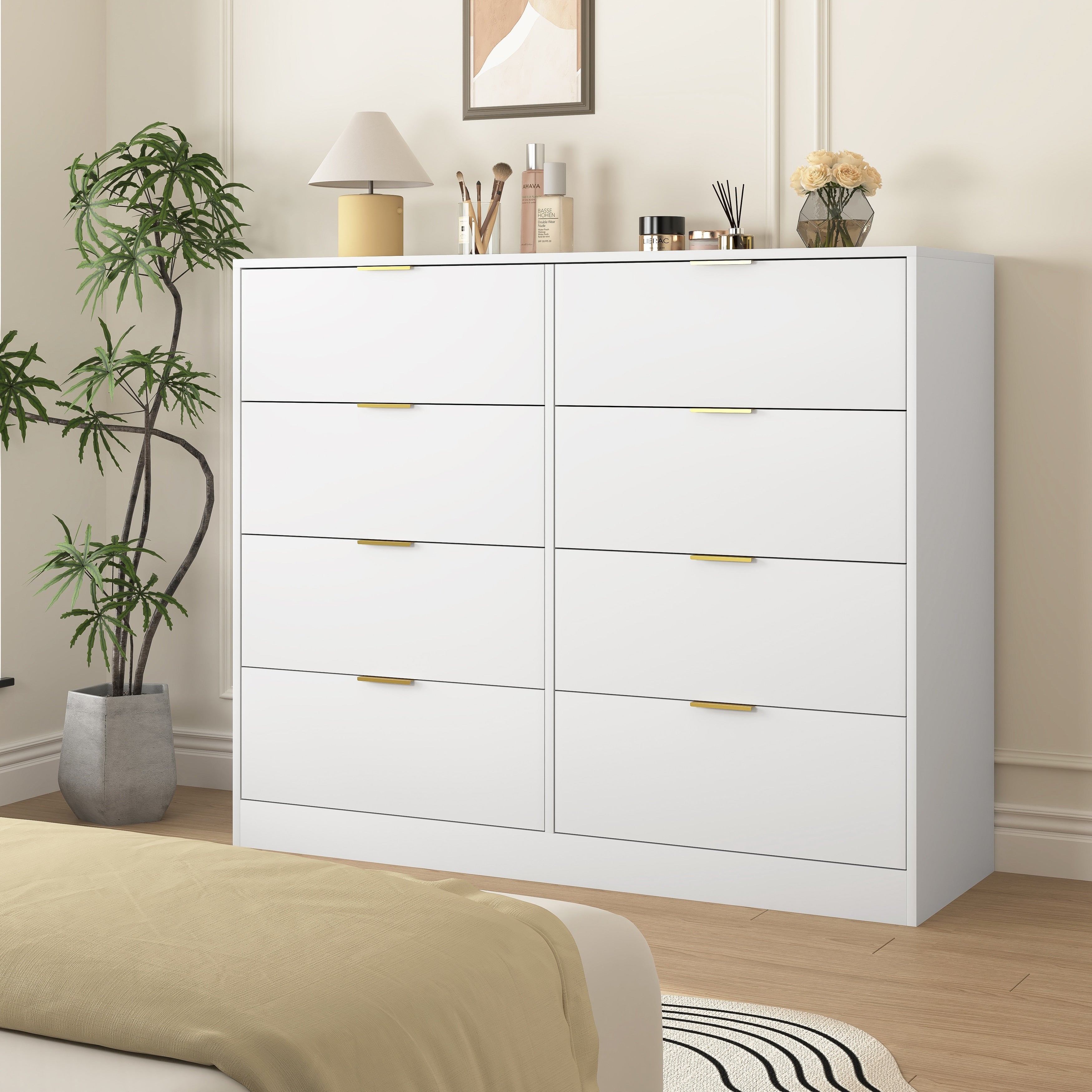 White 8 Drawers Dresser Chest Of Drawer For Bedroom Dressers Organizer Rustic Wardrobe Armoire Closet