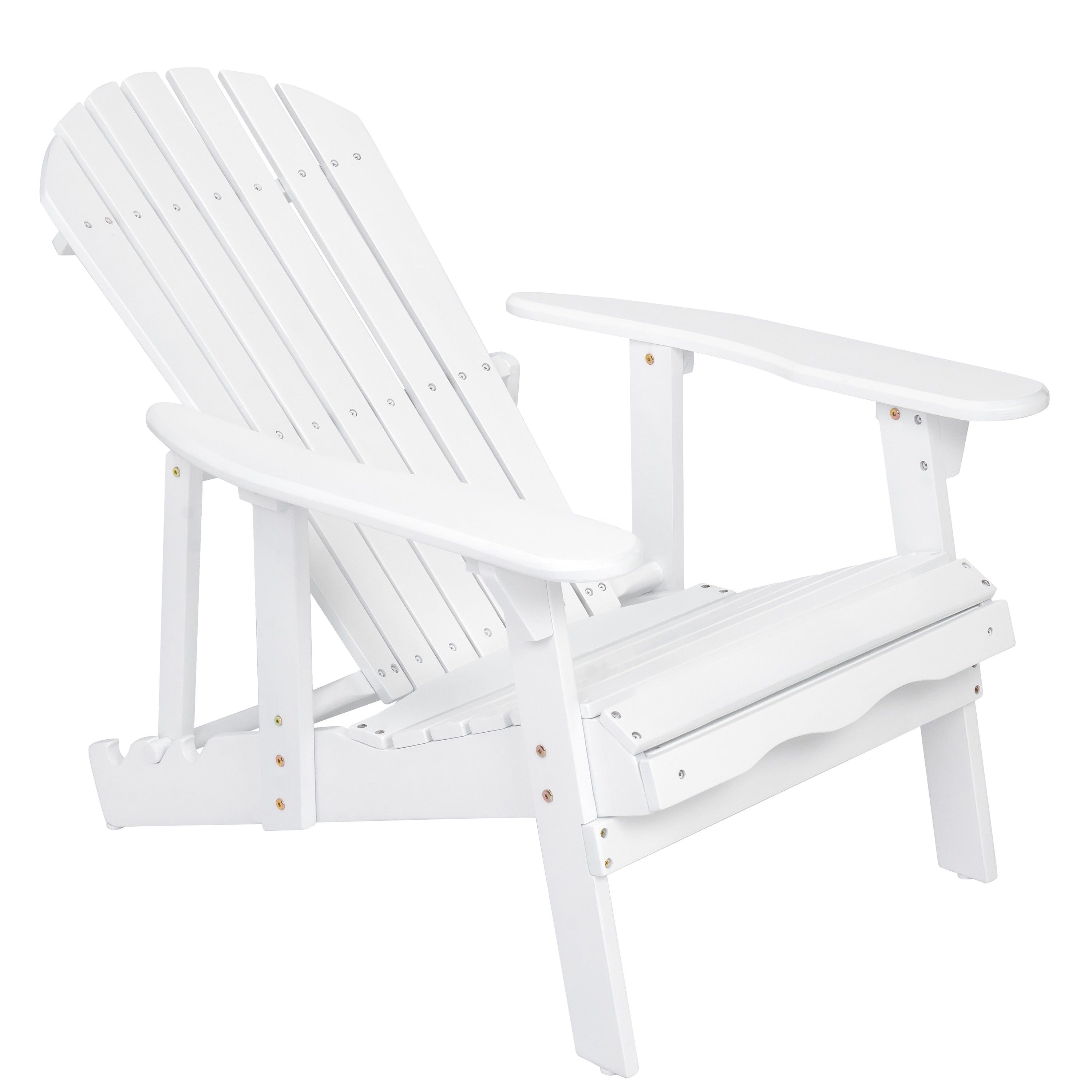 White Adirondaack Chair For Outdoor Space With Ottoman N A