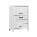 White Bedroom Storage Chest With Black Hardware 5 Spacious Drawers
