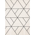 White Black Modern Geometric Trellis Design Rug
