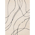 White Black Organic Lines Soft Textured Rug