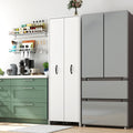 White Bookcase Sideboard With Pulled Out Doors Storage Cabinet Side Cabinet Pantry Cabinet With Wheels