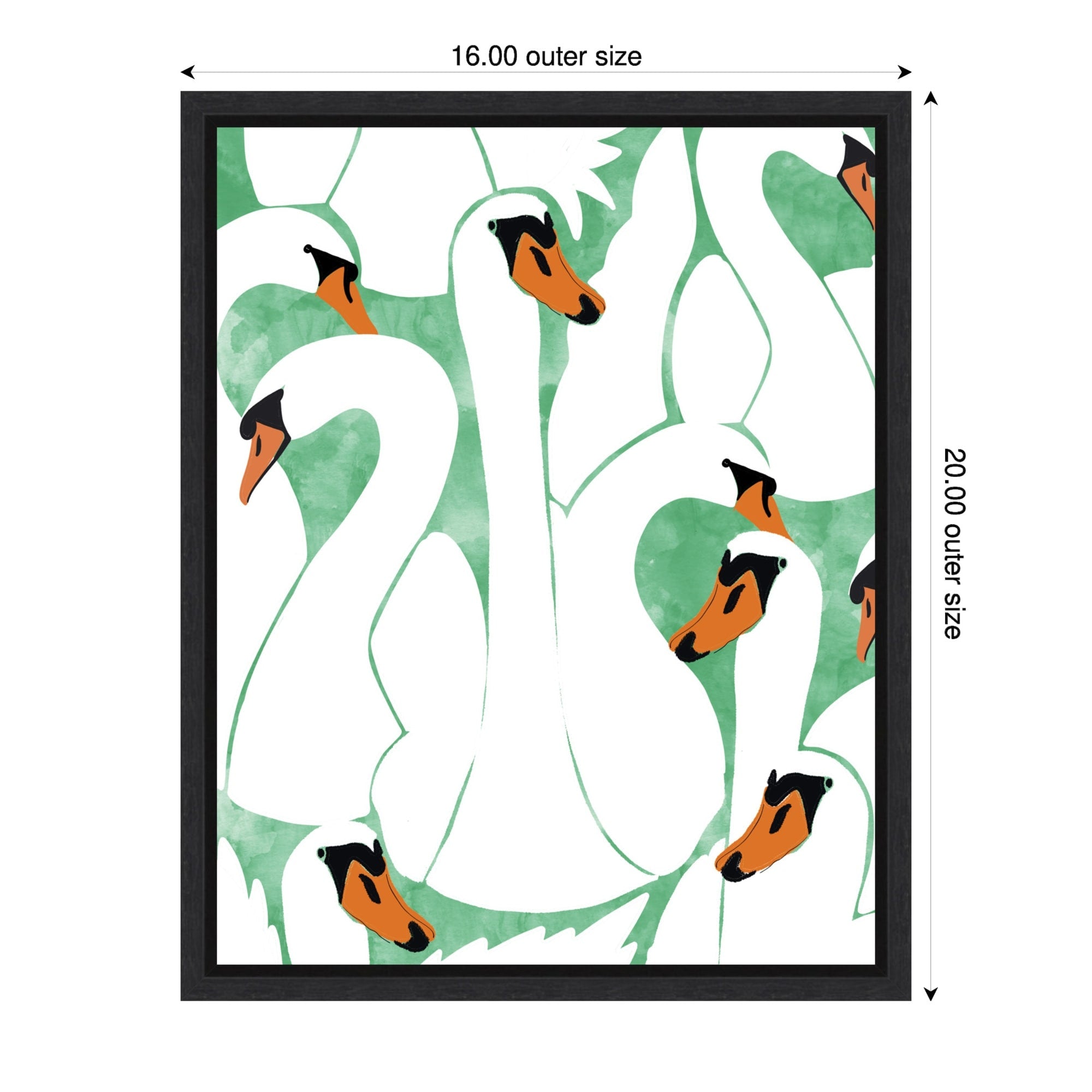 White Calm Was Born Into A Swan By Uma Gokhale Framed Canvas Wall Art