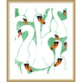 White Calm Was Born Into A Swan By Uma Gokhale Wood Framed Wall Art Print