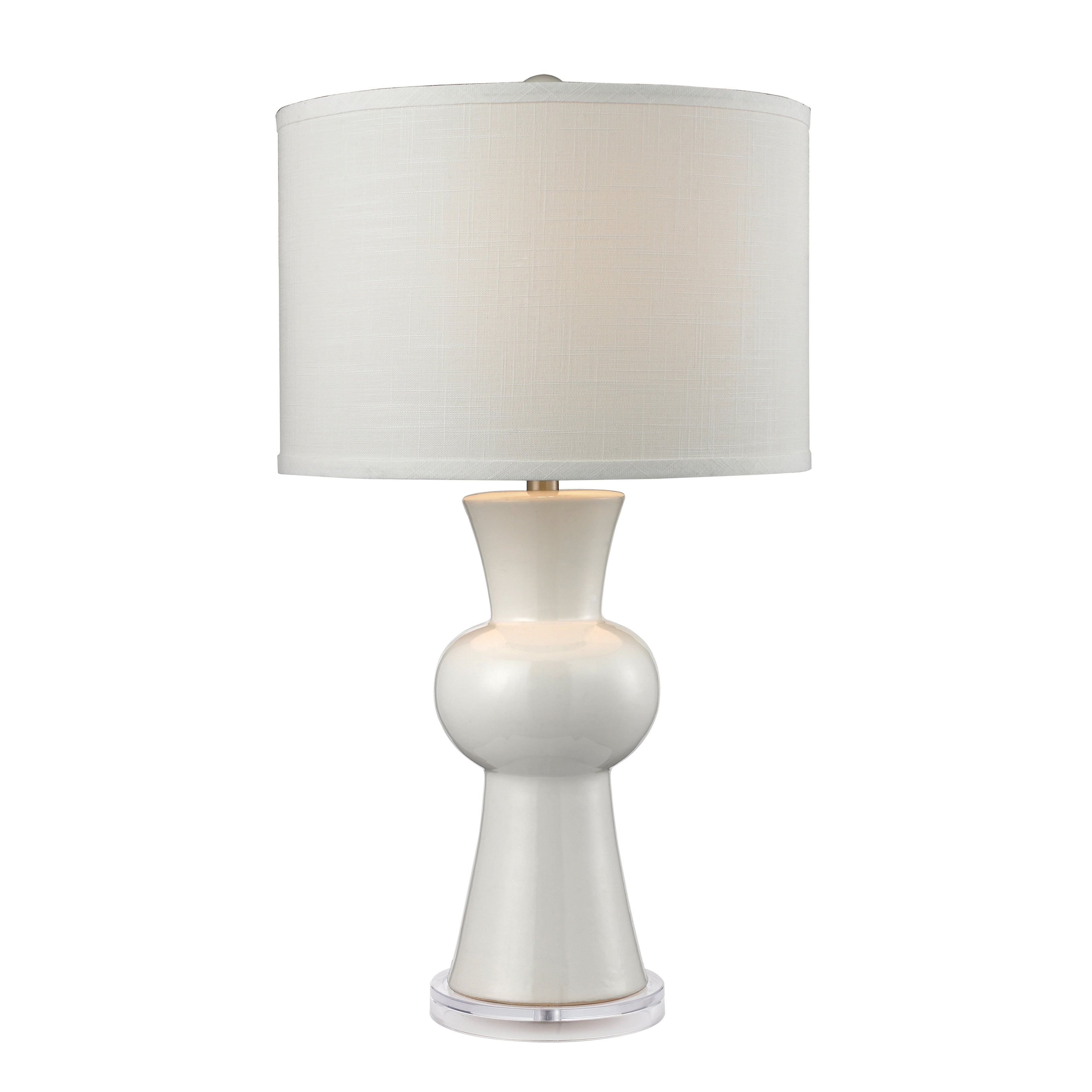 White Ceramic 28 High 1 Light Table Lamp Gloss White