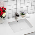 White Ceramic Handmade Rectangular Undermount Bathroom Sink