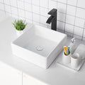 White Ceramic Handmade Square Vessel Bathroom Sink
