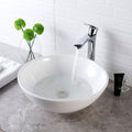 White Ceramic Oval Vessel Bathroom Sink