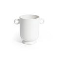 White Ceramic Planter Vase With Decorative Loop Handles