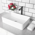 White Ceramic Rectangular Vessel Bathroom Sink