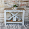The Gray Barn Clovelly White Combo X Back Console Table