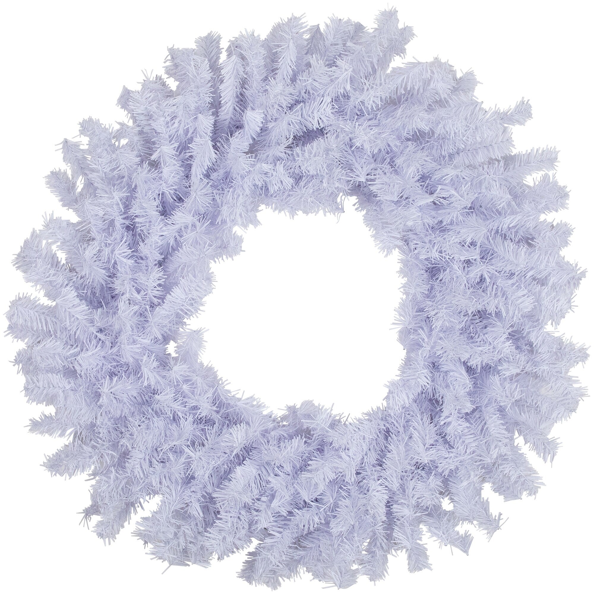 White Iridescent Crystal Spruce Artificial Christmas Wreath 20 Inch Unlit