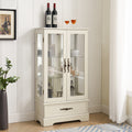 White Display Cabinet Side Cabinet With Drawer Hallway Cabinet Base Cabinet With Adjustable Shelves