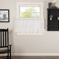 Vhc Brand Farmhouse White Ruffled Sheer Cotton Petticoat Kitchen Tier Curtains