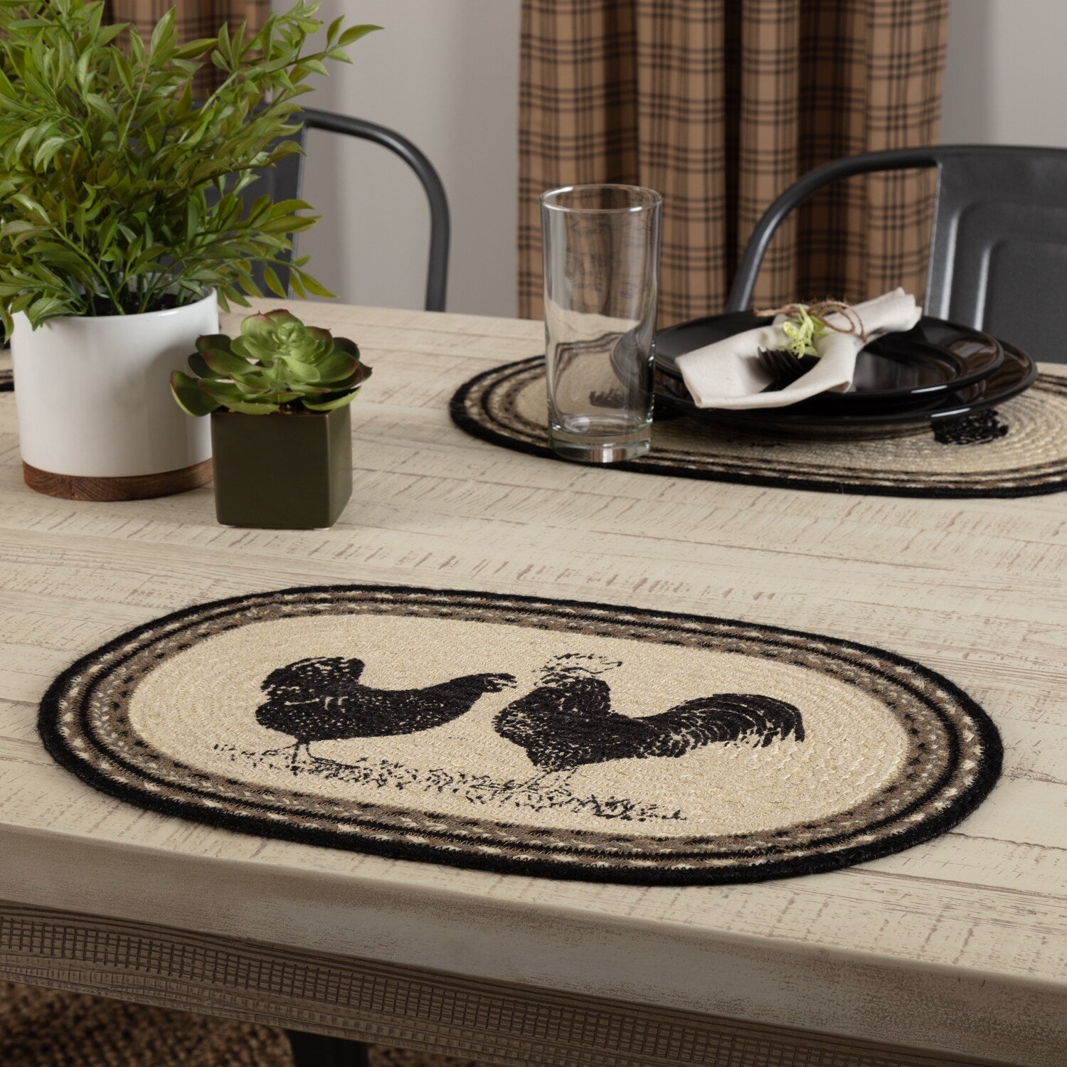 Sawyer Mill Poultry Oval Jute Placemat Set Of 6