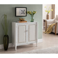 White Faux Leather Console Table
