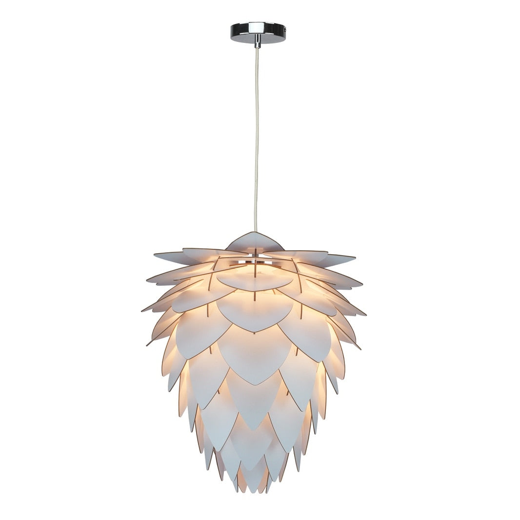 White Finish Ceiling Fixture In An Artichoke Shape