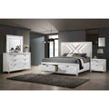 White Finish Modern Solid Wood Bedroom Furniture Set W Usb Port