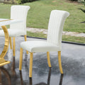 White Finish Modern Upholstered Side Chairs Set