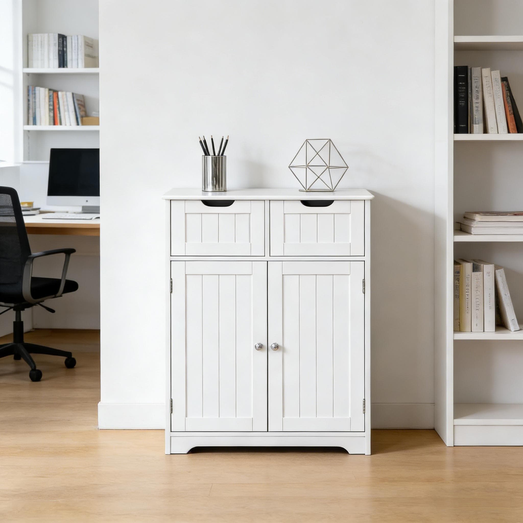White Floor Cabinet Storage Cabinet With Drawers Side Cabinet Base Cabinet Coffee Cabinet Accent Cabinet