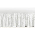 White Floral Rose Girl Crib Bed Skirt Solid Flower Luxurious Elegant Princess Vintage Boho Shabby Chic Luxury Glam Roses