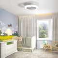 White Flush Mount Ceiling Fan With Light And Remote Control
