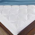 White Fourleaf Clover Quilted Mattress Pad
