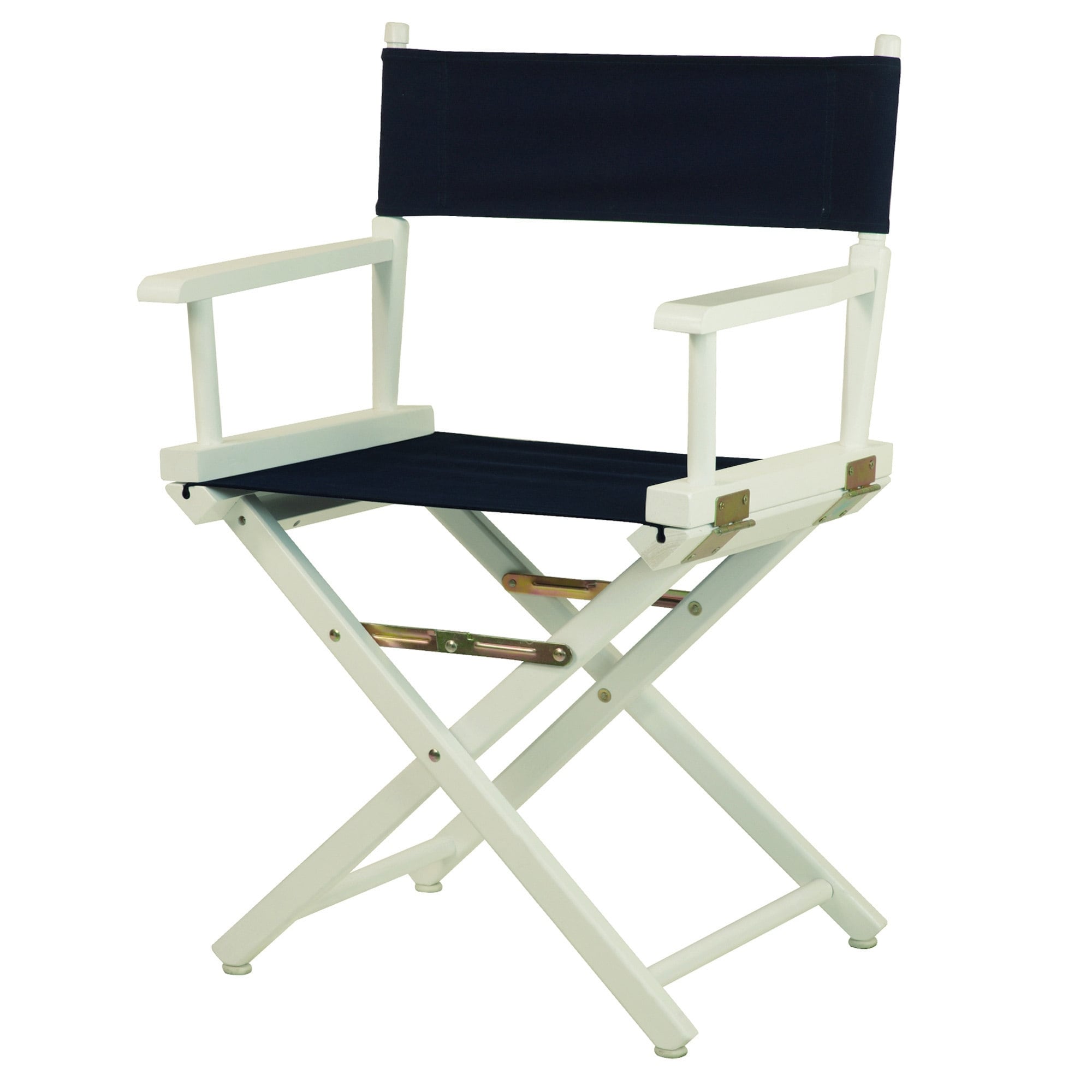 White Frame 18 Inch Directors Chair 33.75 H X 21.75 W X 17 D
