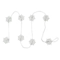 White Glitter Dusted Wooden Snowflake Christmas Garland N A