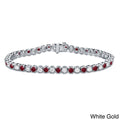 Auriya 5Ct Red Ruby And 5Cttw Diamond Tennis Bracelet 14K Gold