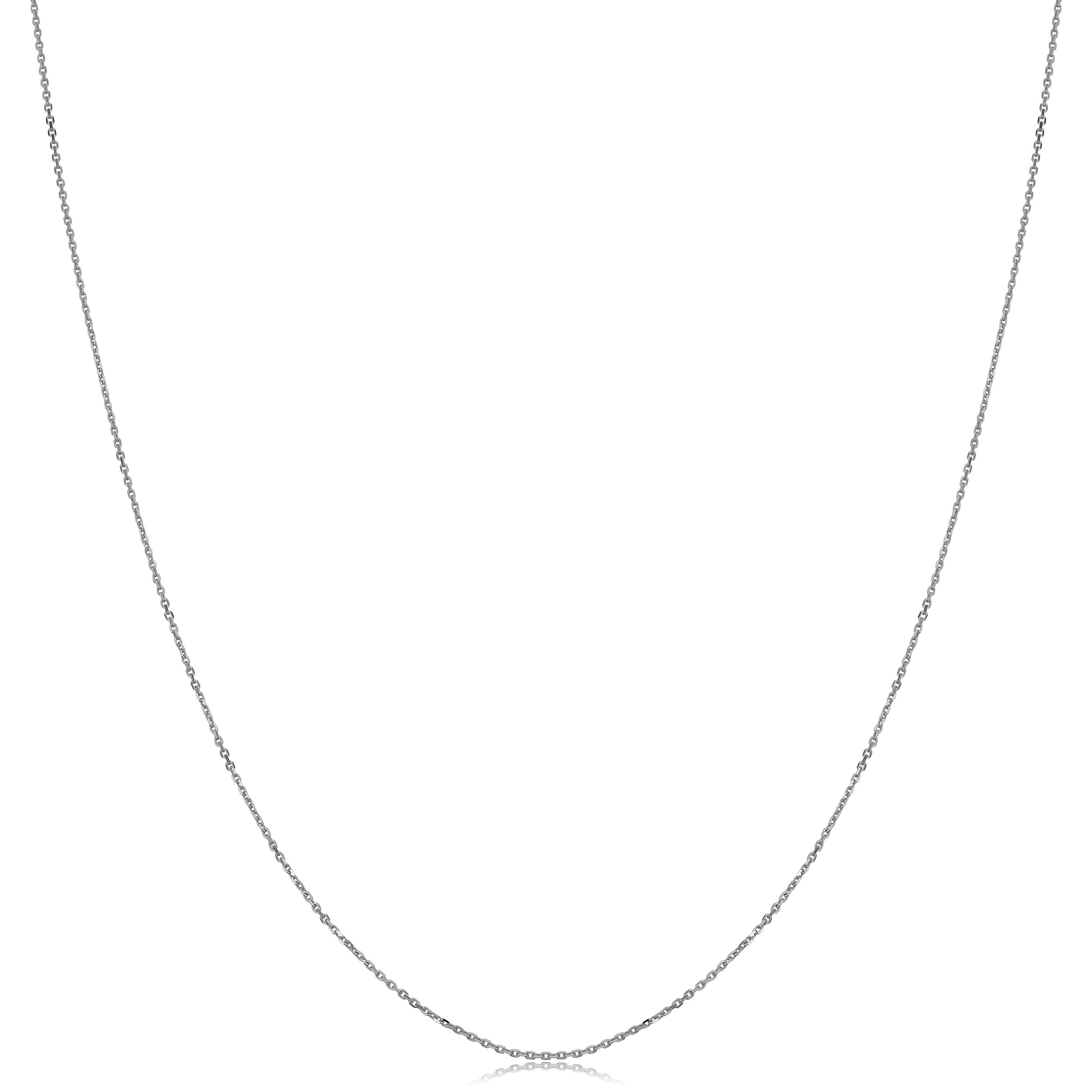 White Gold Diamond Cut Cable Chain 16 24 Inches