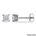 Miadora 14K Gold 3 4Ct Tdw Princess Cut Diamond Stud Earrings