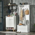 White Hall Tree With Coat Rack Storage Bench Hallway Bench Shoe Bench Entryway Bench Corridor Bench
