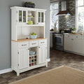 White Hutch Buffet With Wood Top By Home Styles