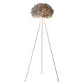 White Iron Floor Lamp With Grey Goose Feather