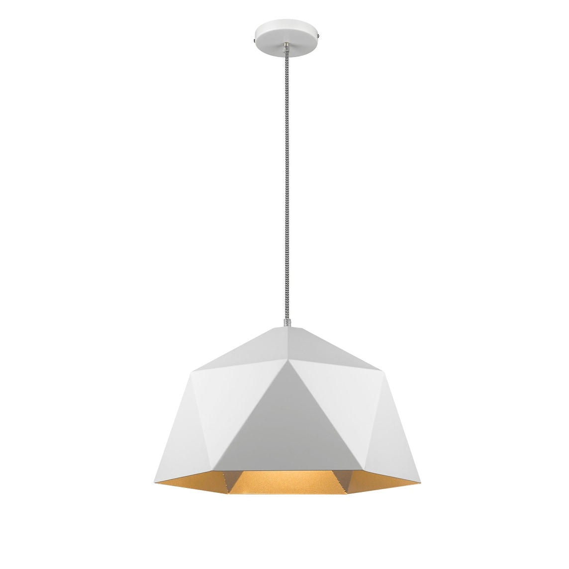 White Iron Mini Pendant Light With Silver Interior