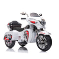 White Kids 3 Wheel Motorcycle With Dual Seats Ride On Motorcycle Electric Motorcycle With Led Headlight