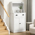 White Kitchen Cabinet Buffet Cabinet With Drawer Minimalist Coffee Cabinet Bar Cabinet With Open Shelf