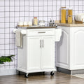 White Kitchen Island With Drawer Cabinet Rolling Kitchen Cart Mobile Kitchen Island With 4 Wheels Towel Rack
