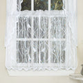 White Knit Lace Bird Motif Window Curtain Tiers Valance And Swag Pair Options