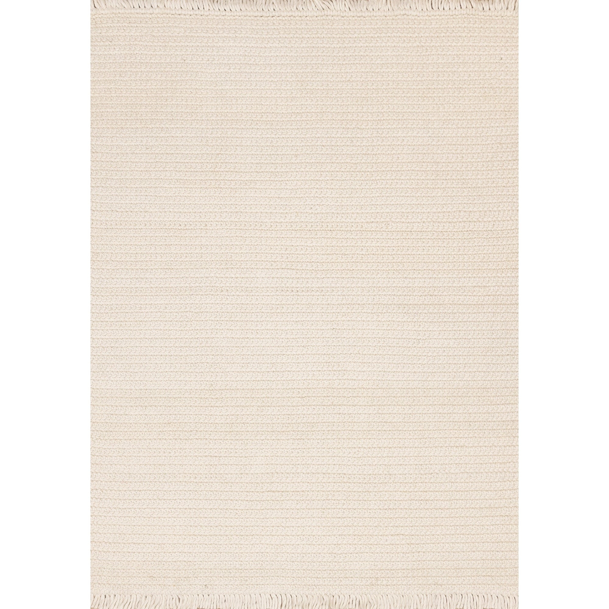 White Knotted Design Wool Handmade Rug