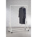 White Metal Garment Floor Rack