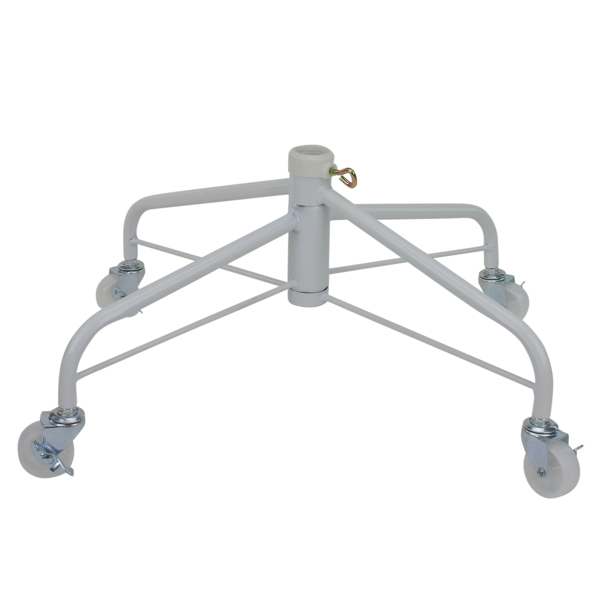 White Metal Rolling Christmas Tree Stand For 6.5 7.5 Artificial Trees N A
