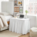 White Microfiber Dorm Desk Skirt