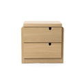 White Oak Mid Century 2 Drawer Nightstand 20.5 Engineered Wood Accent Table